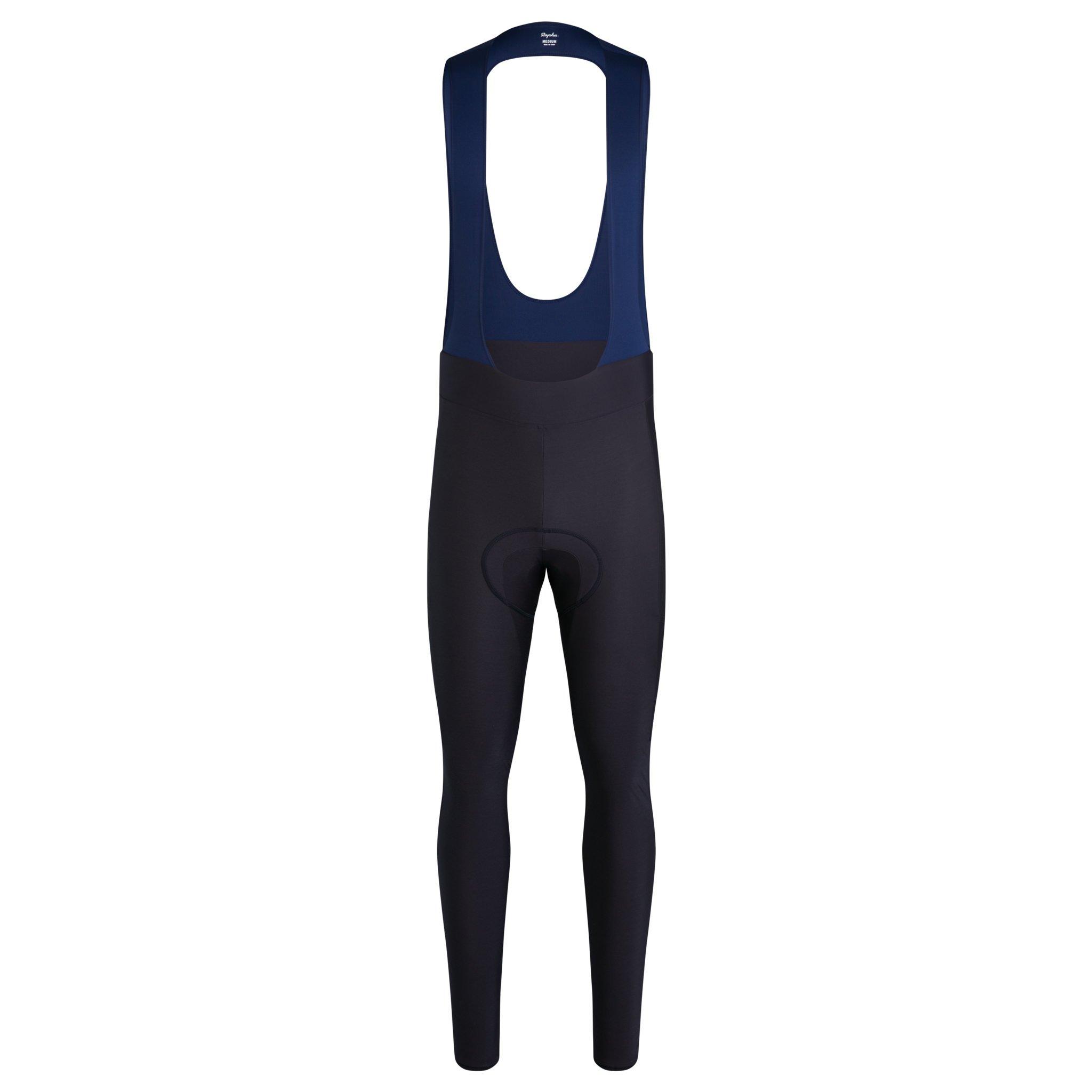 Rapha Men's Navy Core Cargo Winter Tights - Bib - Padded - Reflective Detailing - Brushed Back - Biking - Cycling Fleece Small