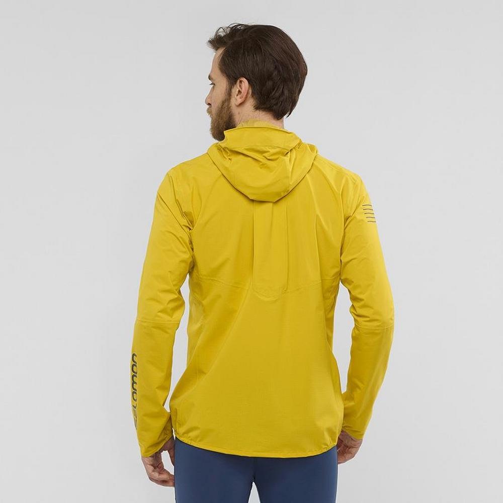 Yellow waterproof hot sale jacket mens