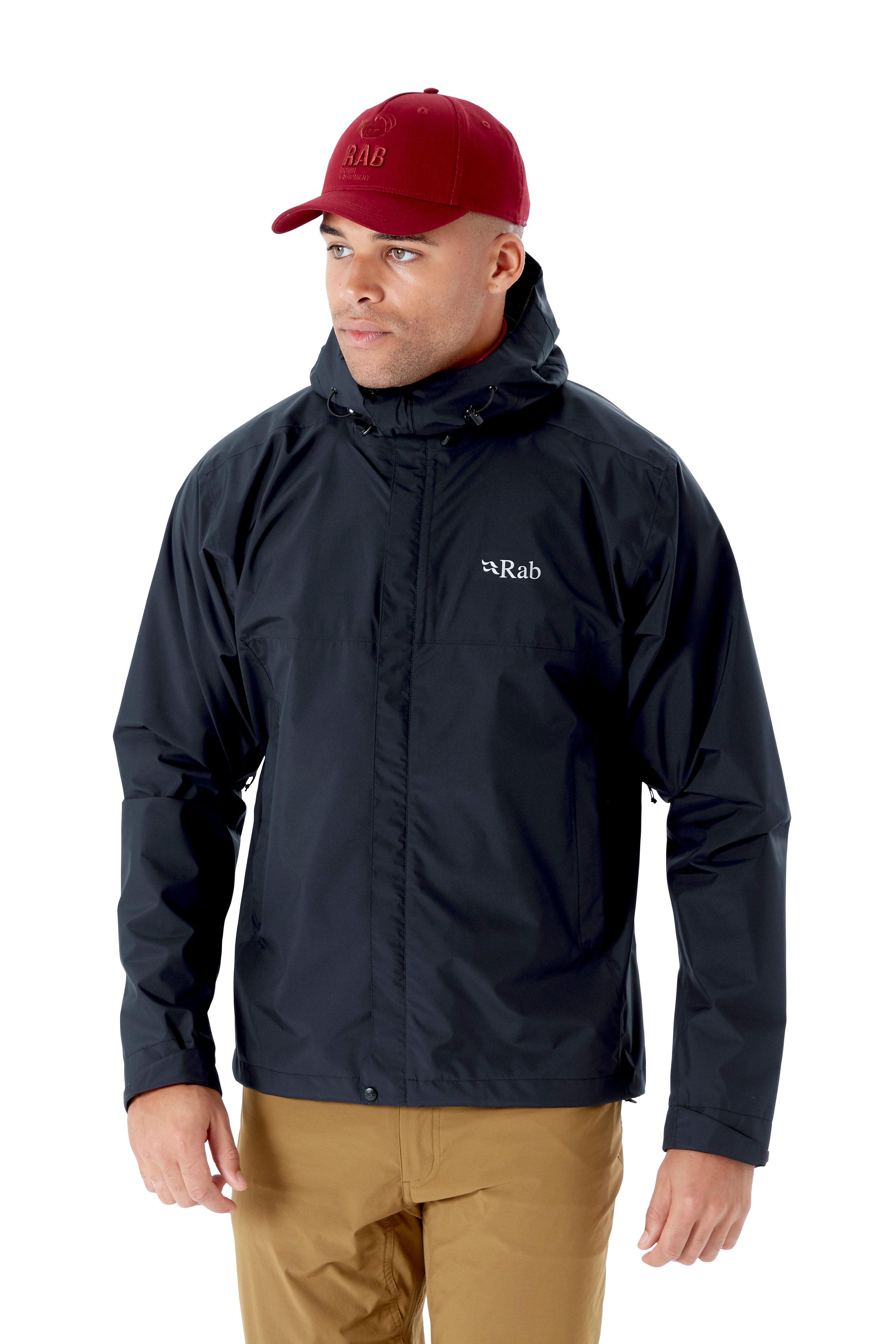 Men's Rab Downpour Eco Jacket - Black | Tiso UK