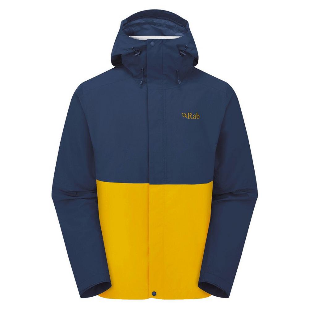 Rab Men's Downpour Waterproof Jacket - Navy / Yellow