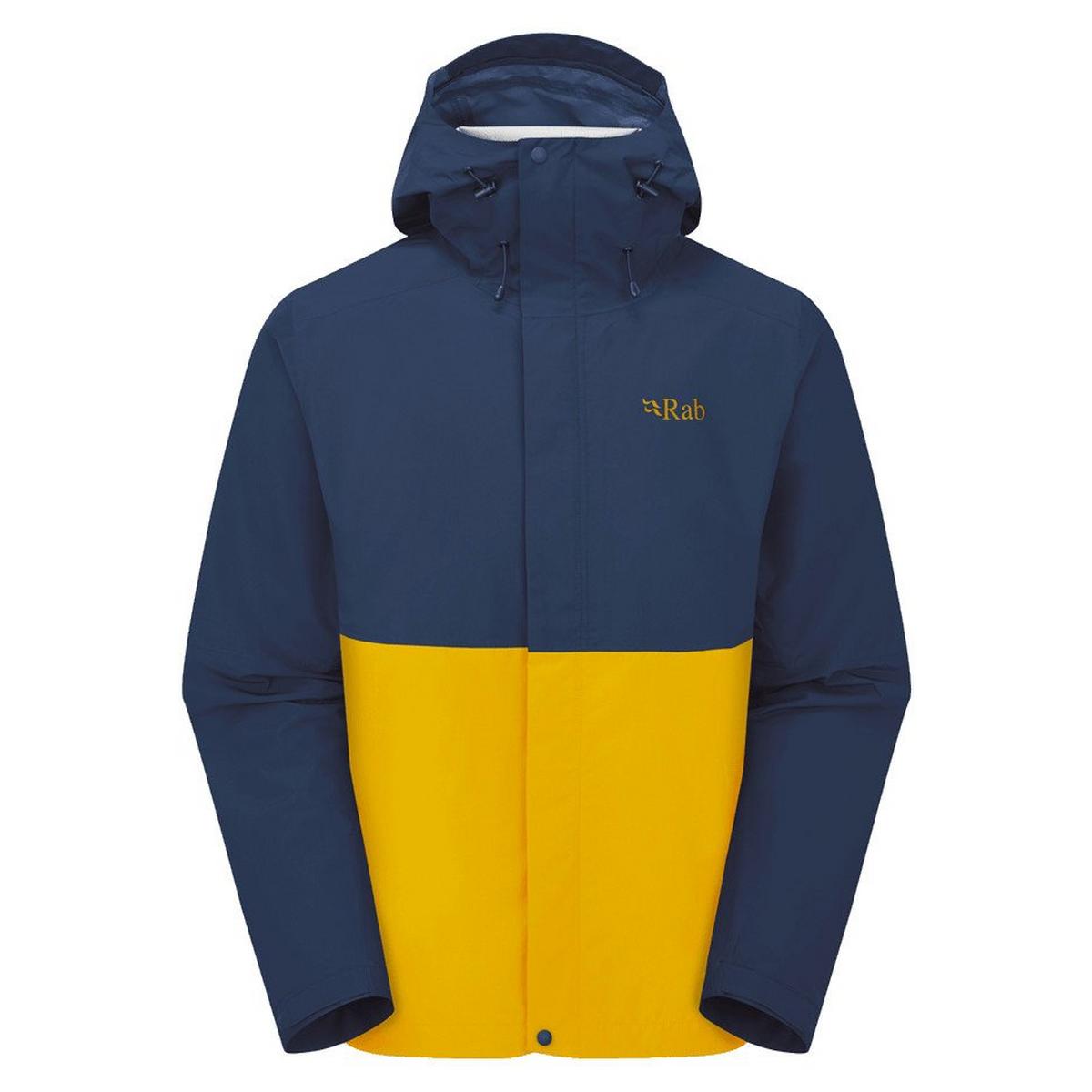 Rab Men's Downpour Waterproof Jacket - Navy / Yellow