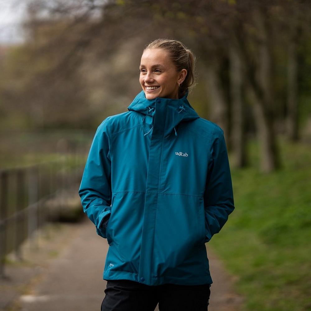 Rab Women's Downpour Waterproof Jacket - Blue