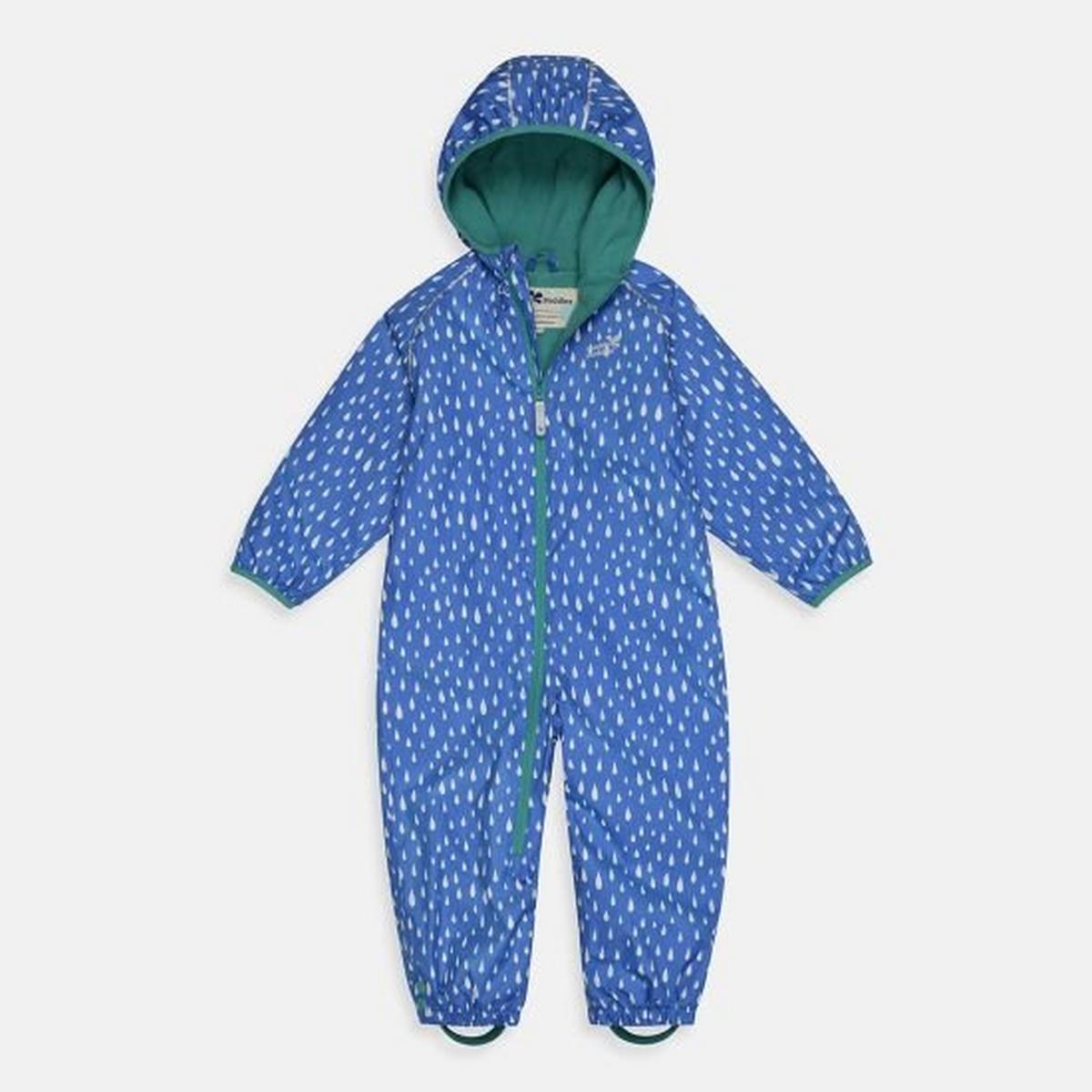 Muddy Puddles Kids' All-In-One Fleece Lined Puddlesuit - Blue
