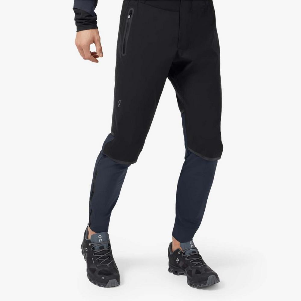 On - Men's Waterproof Pants - Black / Navy | Men's Running