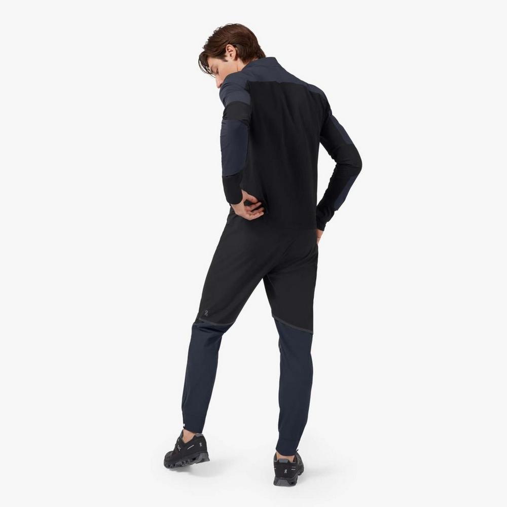 On - Men's Waterproof Pants - Black / Navy | Men's Running