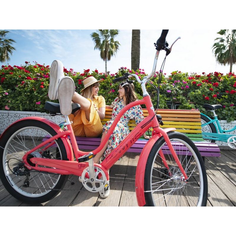 Electra Townie Go 7D EQ Step Thru 2023 Hybrid E Bike Pink Tiso