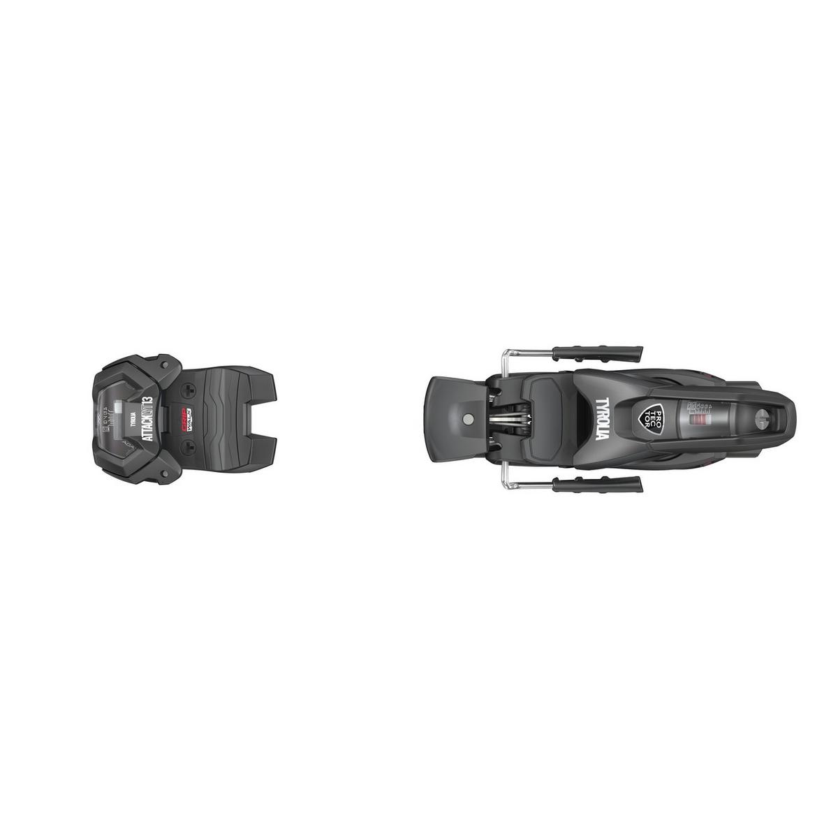 Head Protector Attack Lyt 13 Ski Bindings with 95mm Brakes - Black