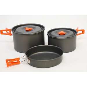 Hard Anodised 4 Person Cook Kit - Grey