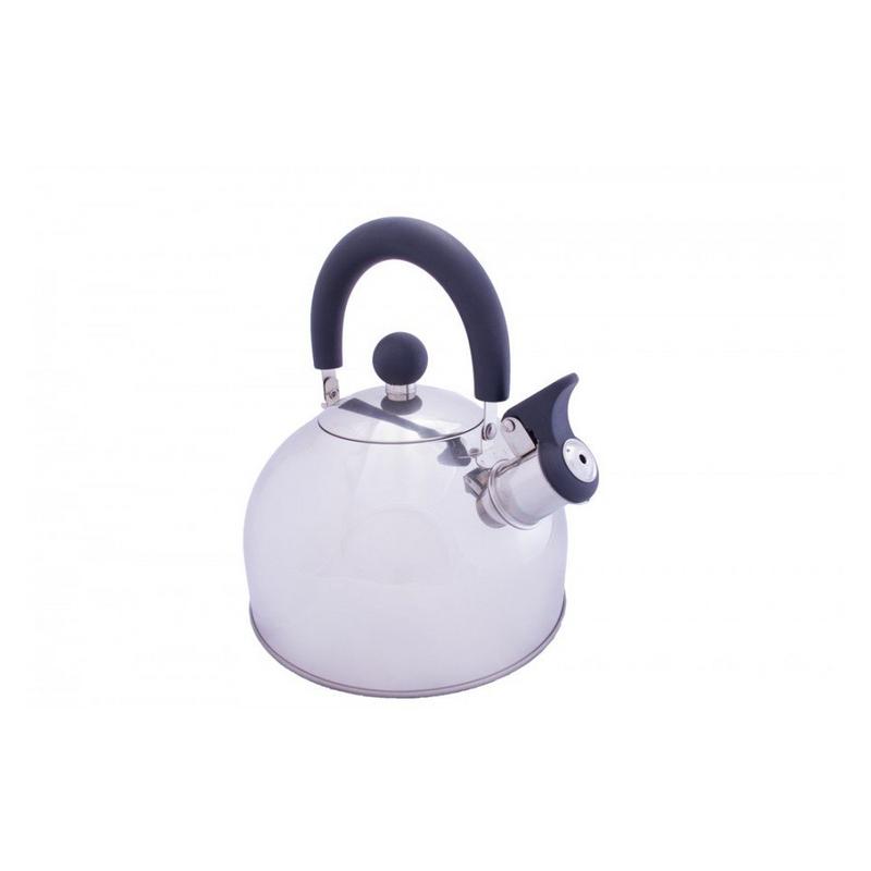 2L Stainless Steel Kettle with Folding Handle - Grey
