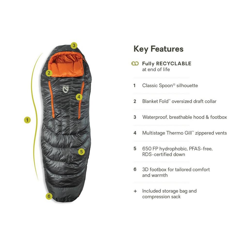 Nemo Disco 30 Reg 2025 Sleeping Bag - Orange