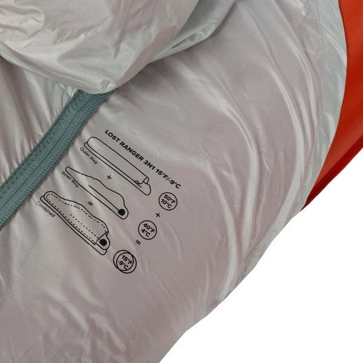  Lost Ranger 3in1 15 Degree Sleeping Bag - Grey/Orange
