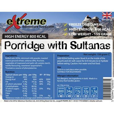 Extreme Adventure Porridge With Sultanas