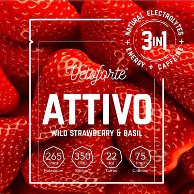 Veloforte Attivo Energy & Caffeine Powder - Single - Wild Strawberry & Basil