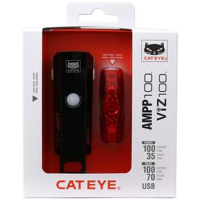 Cateye AMPP 100 & ViZ 100 Bike Light Set