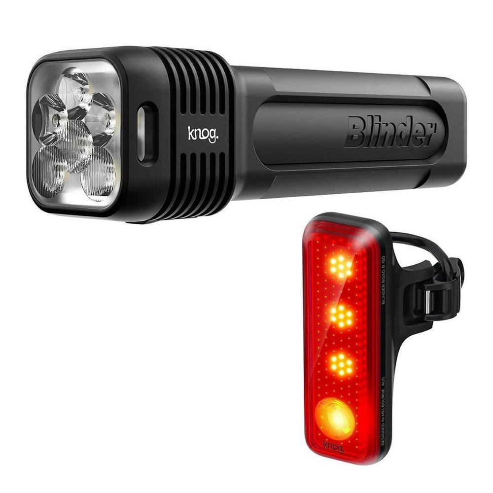 Knog Blinder 1300 + R-150 Rear Bike Light Set - Black
