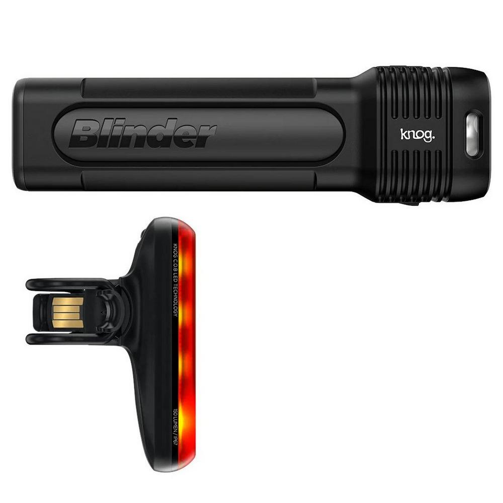 Knog Blinder 1300 + R-150 Rear Bike Light Set - Black