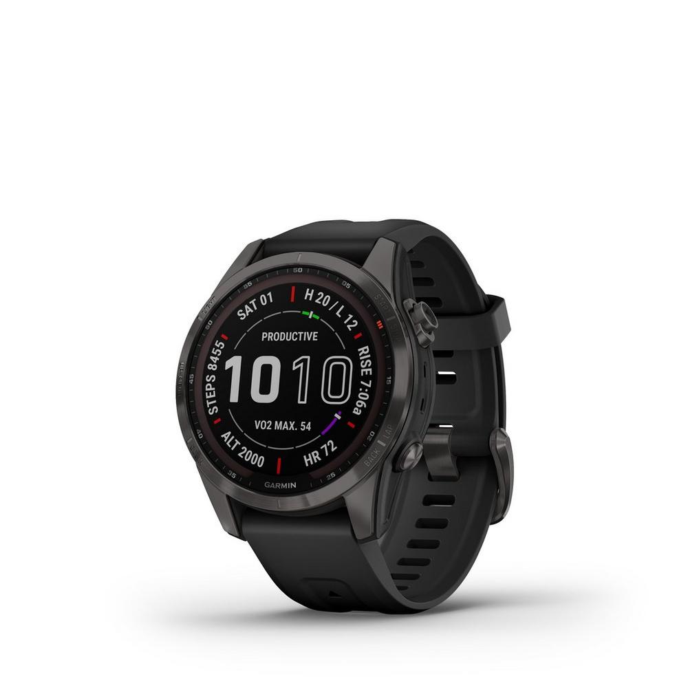 Garmin Fenix 7S Sapphire Solar - Carbon Grey/Black