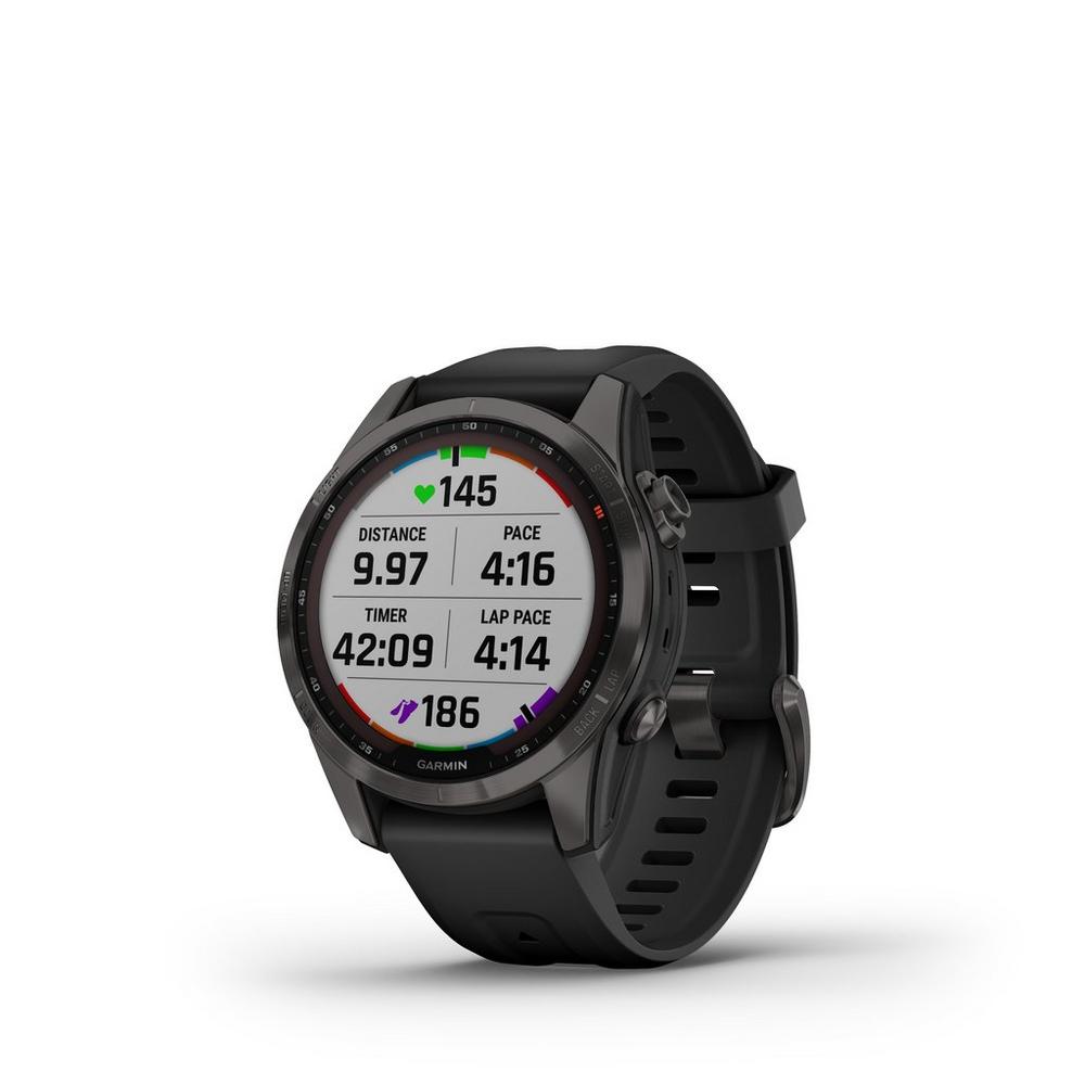 Garmin Fenix 7S Sapphire Solar - Carbon Grey/Black