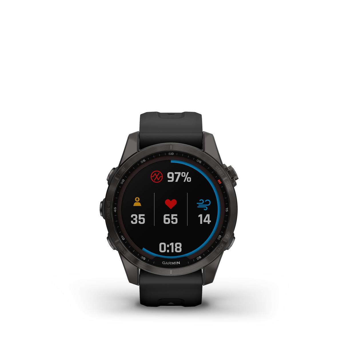 Garmin Fenix 7S Sapphire Solar - Carbon Grey/Black