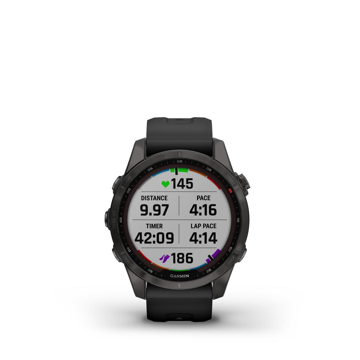 Garmin Fenix 7S Sapphire Solar - Carbon Grey/Black