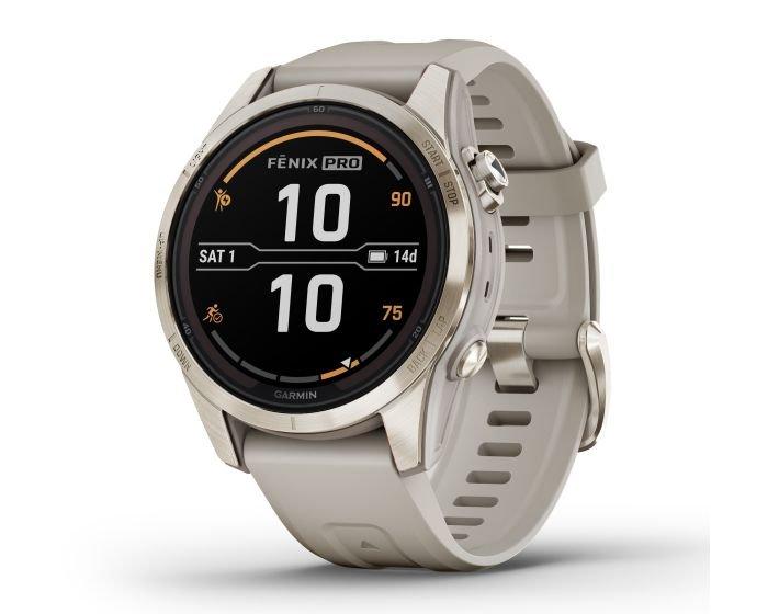 Garmin Fenix 7S Pro Sapphire Solar Edition Watch Cream Gold