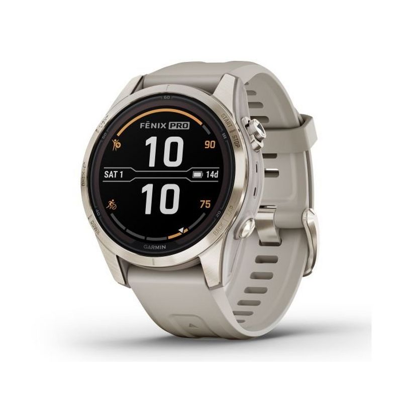 Garmin F nix 7S Pro Sapphire Solar Edition Watch Cream Gold Tiso