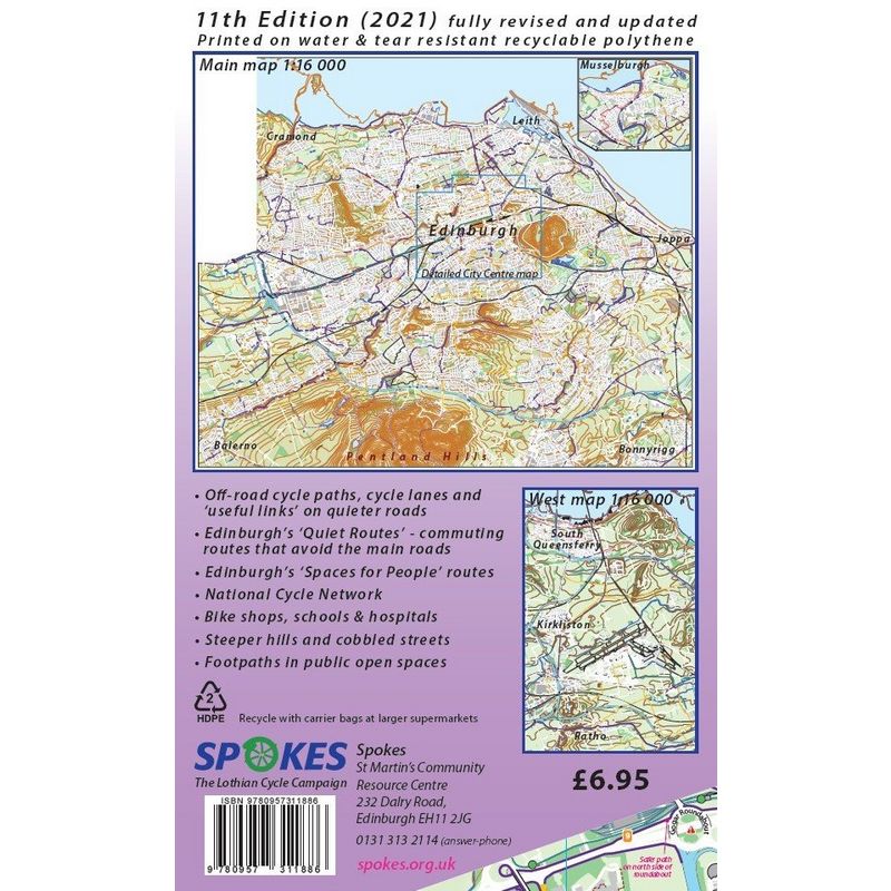 Edinburgh Cycle Map 11th Edition, 2021
