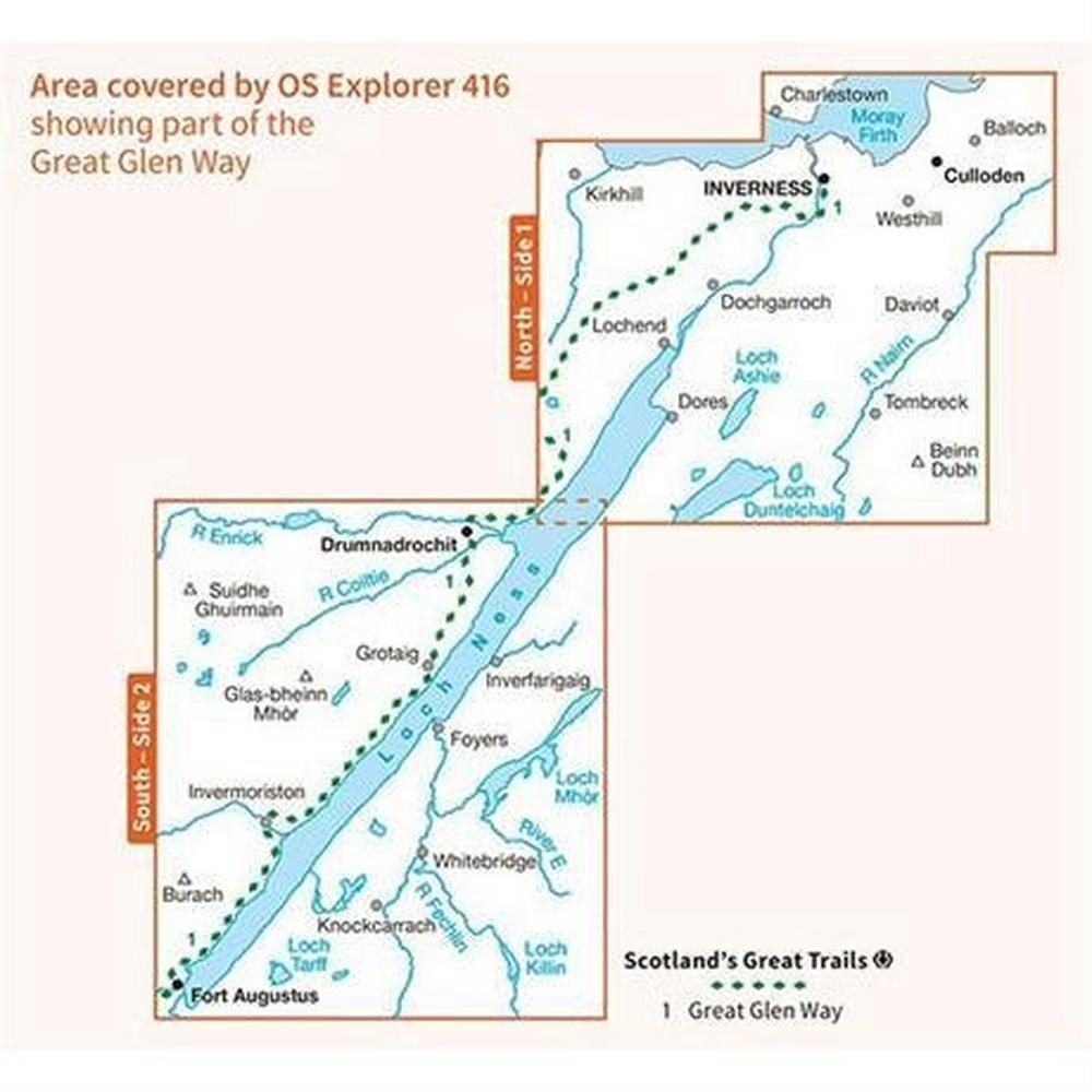 Ordnance Survey OS Explorer Map OL416 Inverness, Loch Ness & Culloden