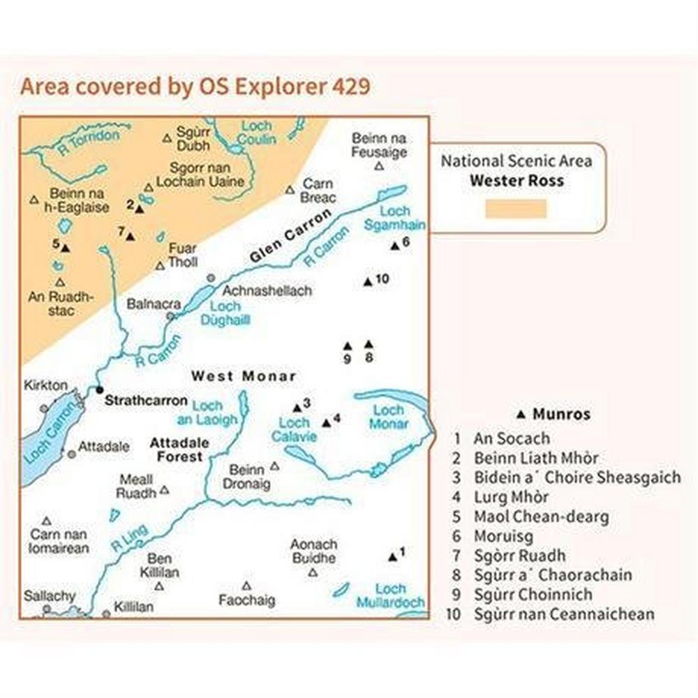 Ordnance Survey OS Explorer Map OL429 Glen Carron and West Monar