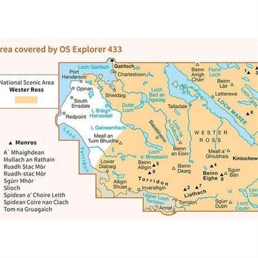 Ordnance Survey OS Explorer Map 433 Torridon - Beinn Eighe and Liathach