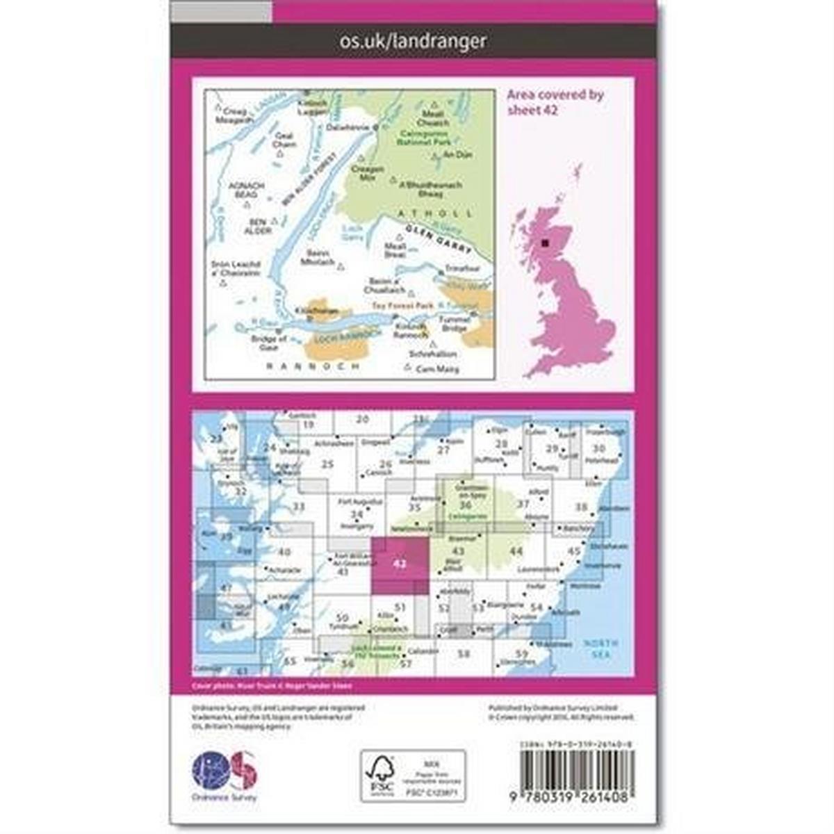 Ordnance Survey OS Landranger Map 42 Glen Garry & Loch Rannoch