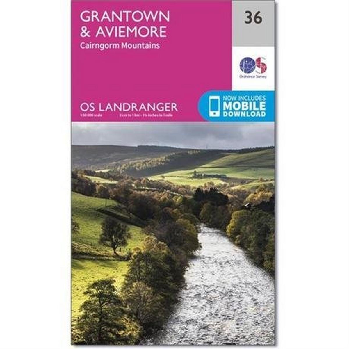 Ordnance Survey OS Landranger ACTIVE Map 36 Grantown, Aviemore & Cairngorm Mountains