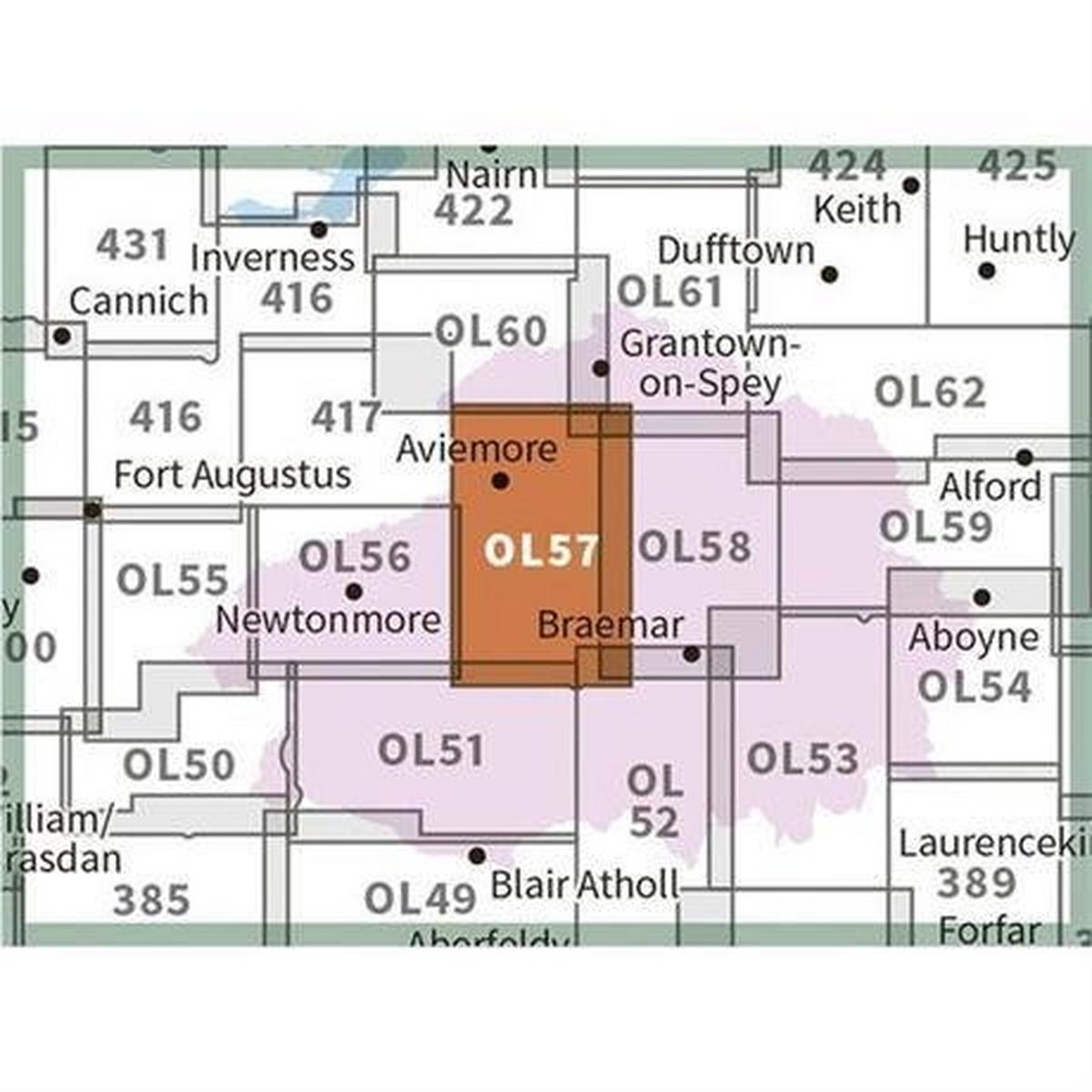 Ordnance Survey OS Explorer Map OL57 Cairngorm and Aviemore