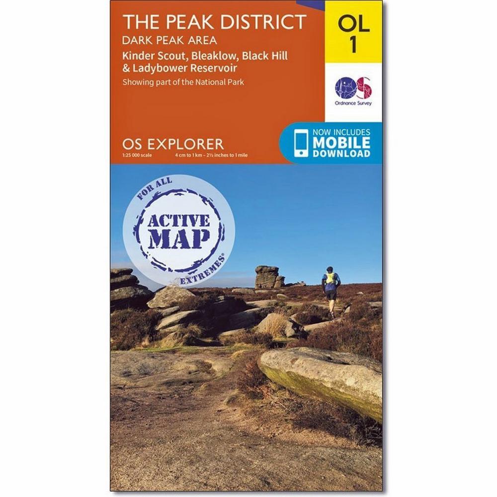 Ordnance Survey OS Explorer ACTIVE Map OL1 The Peak District - Dark Peak
