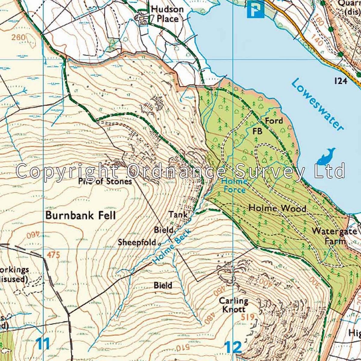 Ordnance Survey Explorer Active OL4 The English Lakes Map - NW Area