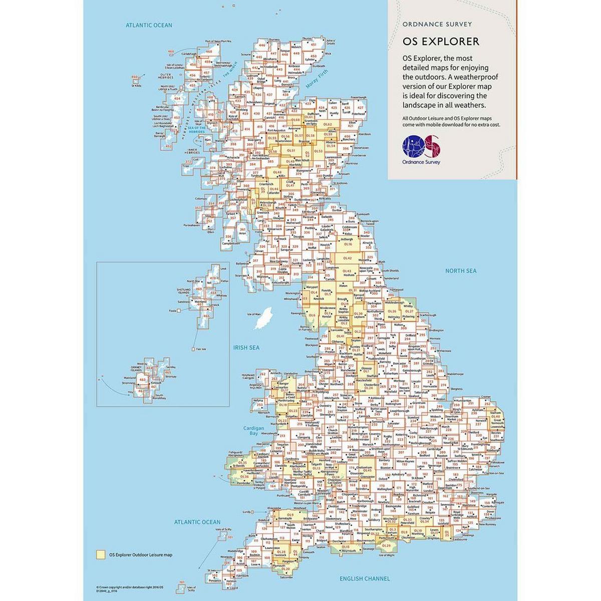 Ordnance Survey Explorer Active OL4 The English Lakes Map - NW Area