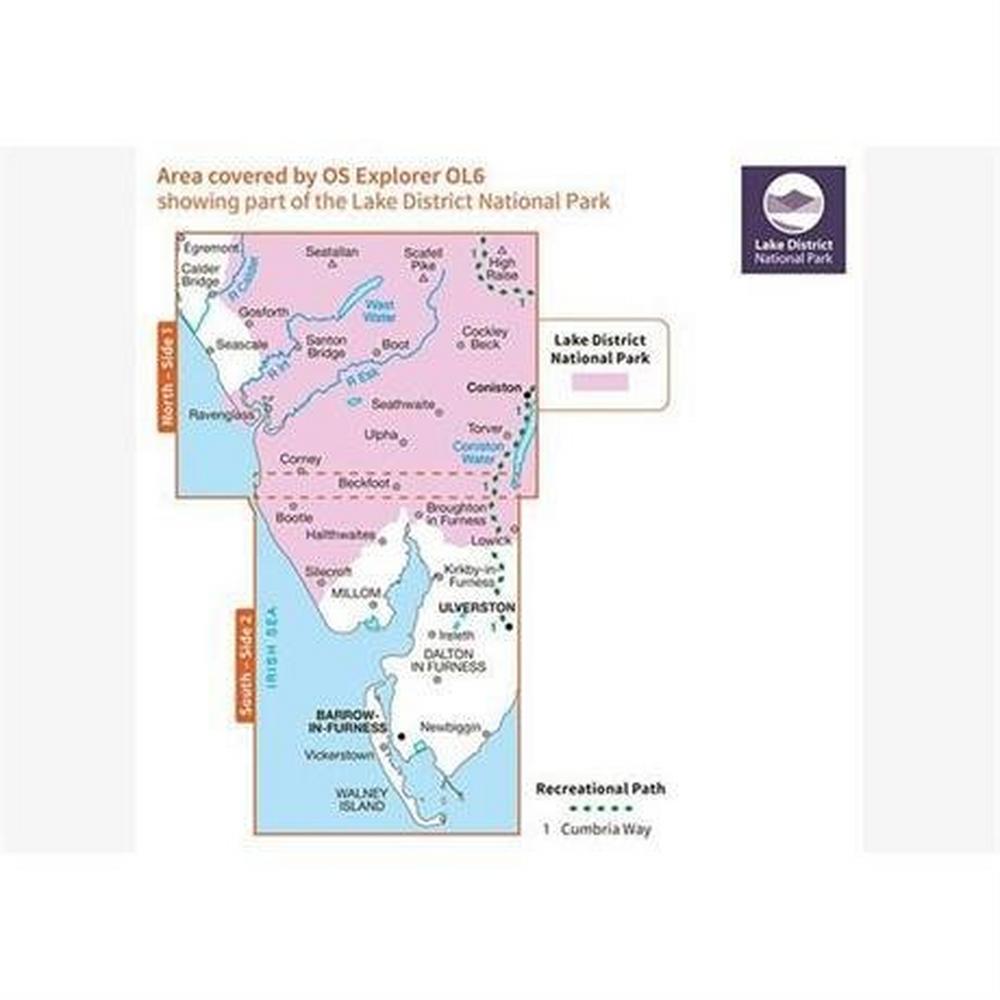 Ordnance Survey OS Explorer ACTIVE Map OL6 The English Lakes - South Western