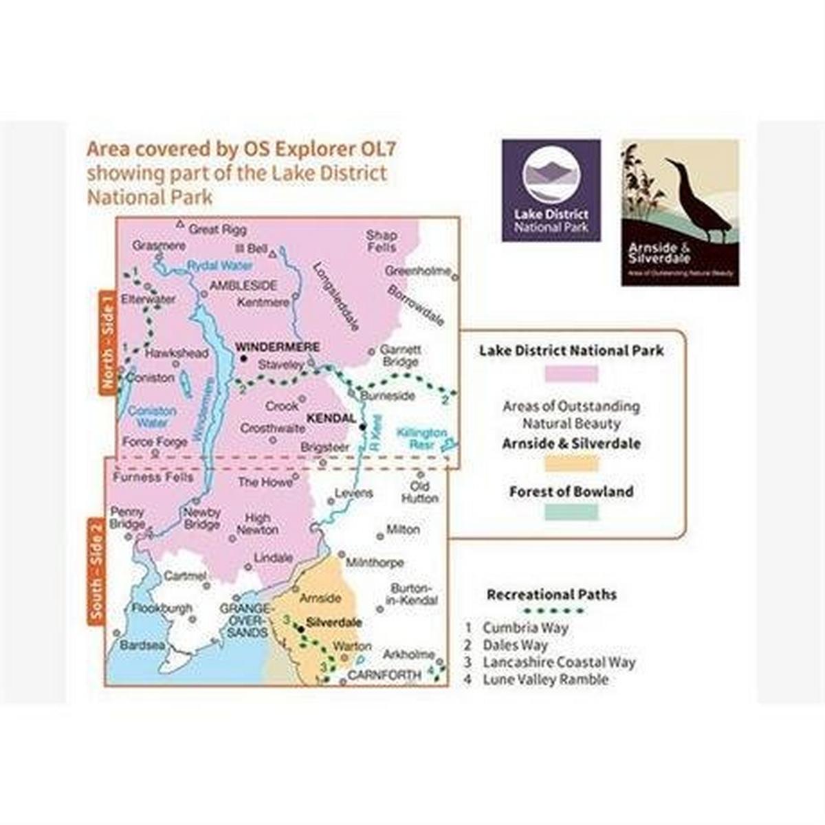 Ordnance Survey OS Explorer ACTIVE Map OL7 The English Lakes - South Eastern