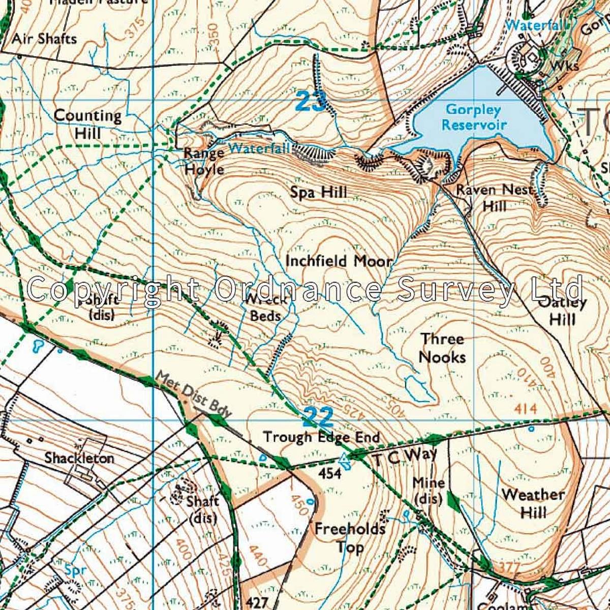 Ordnance Survey OS Explorer ACTIVE Map OL21 South Pennines
