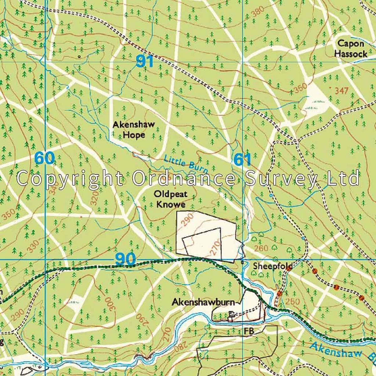 Ordnance Survey OS Explorer ACTIVE Map OL42 Kielder Water & Forest