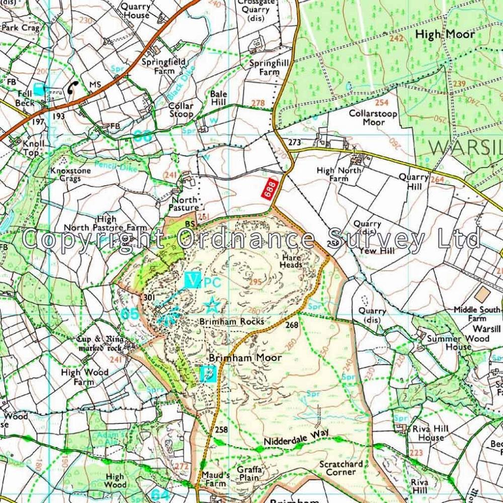 Ordnance Survey OS Explorer ACTIVE Map 298 Nidderdale