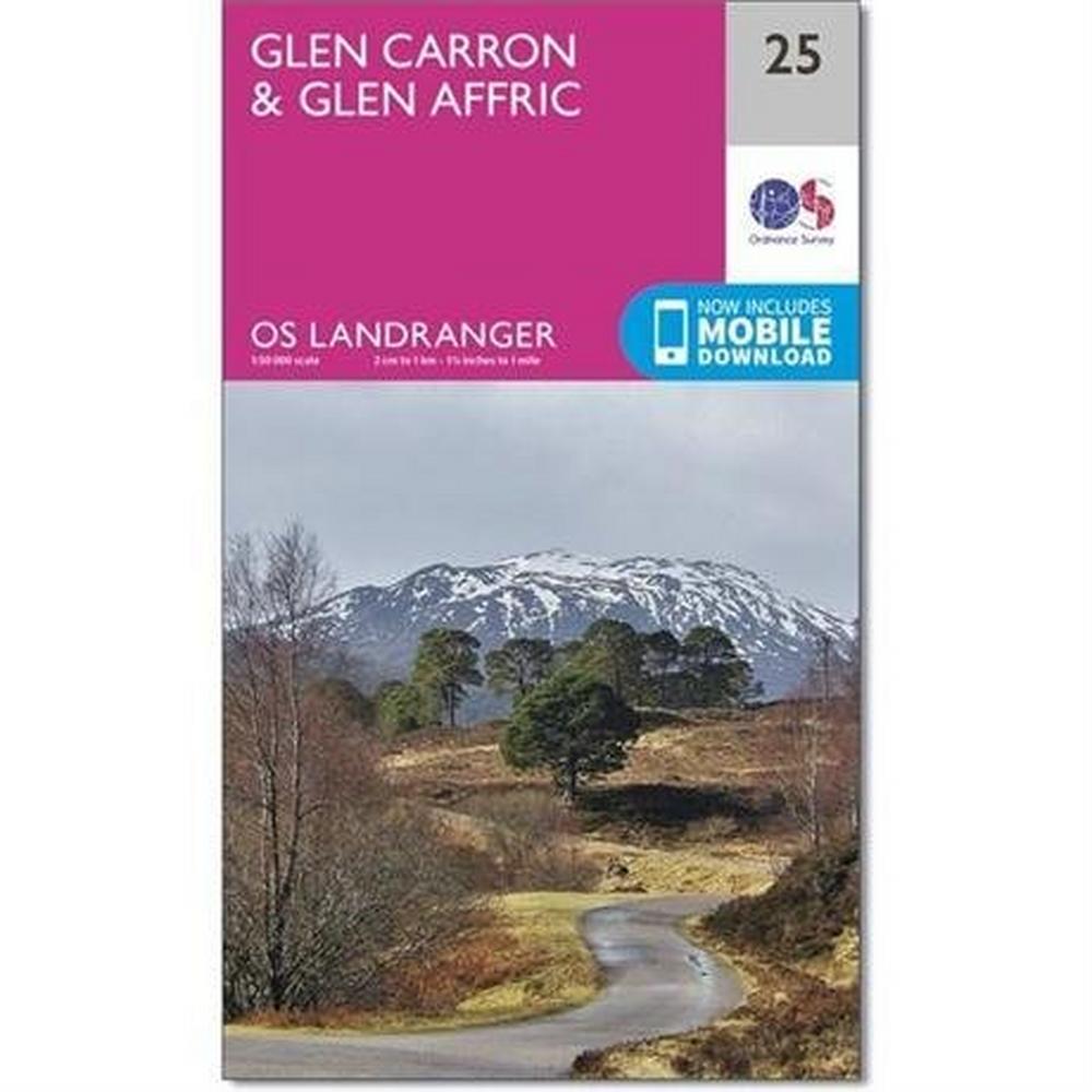 Ordnance Survey OS Landranger ACTIVE Map 25 Glen Carron & Glen Affric