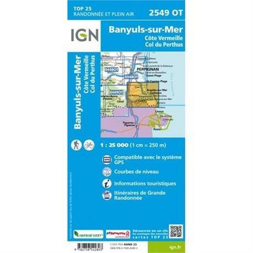 Ign Maps France IGN Map: Banyuls Col de Perthus 2549 OT 1:25,000