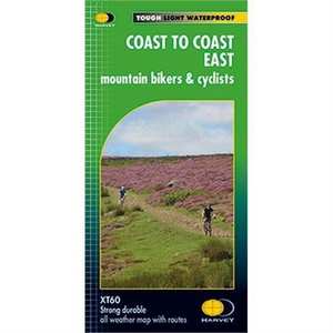 Harvey Map - XT60: Coast to Coast - East -  for Mountain Bikers and Cyclists