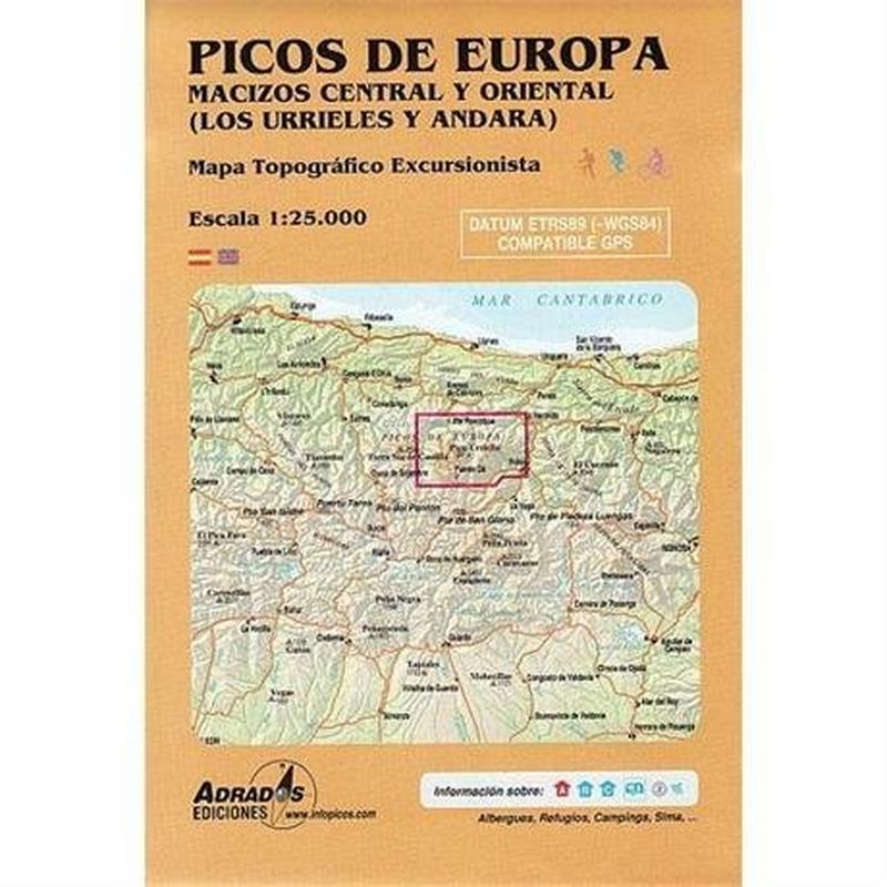Spain Map: Picos de Europa - Central y Oriental