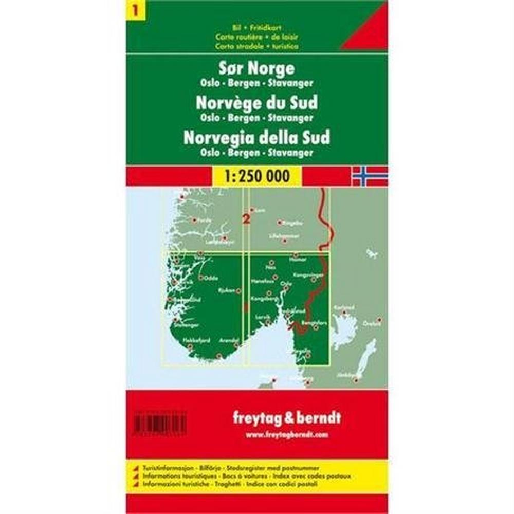Miscellaneous Norway Map: South - Oslo - Bergen - Stavanger 1:250,000