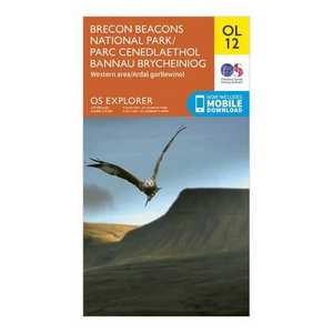 OL 12 Brecon Beacons National Park - Western & Central Areas Map