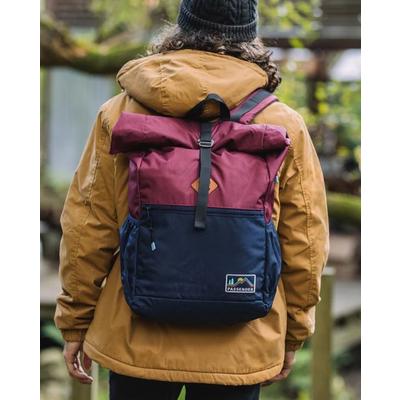 Passenger Backwoods Recycled Rolltop 32L Backpack - Navy/Burgundy