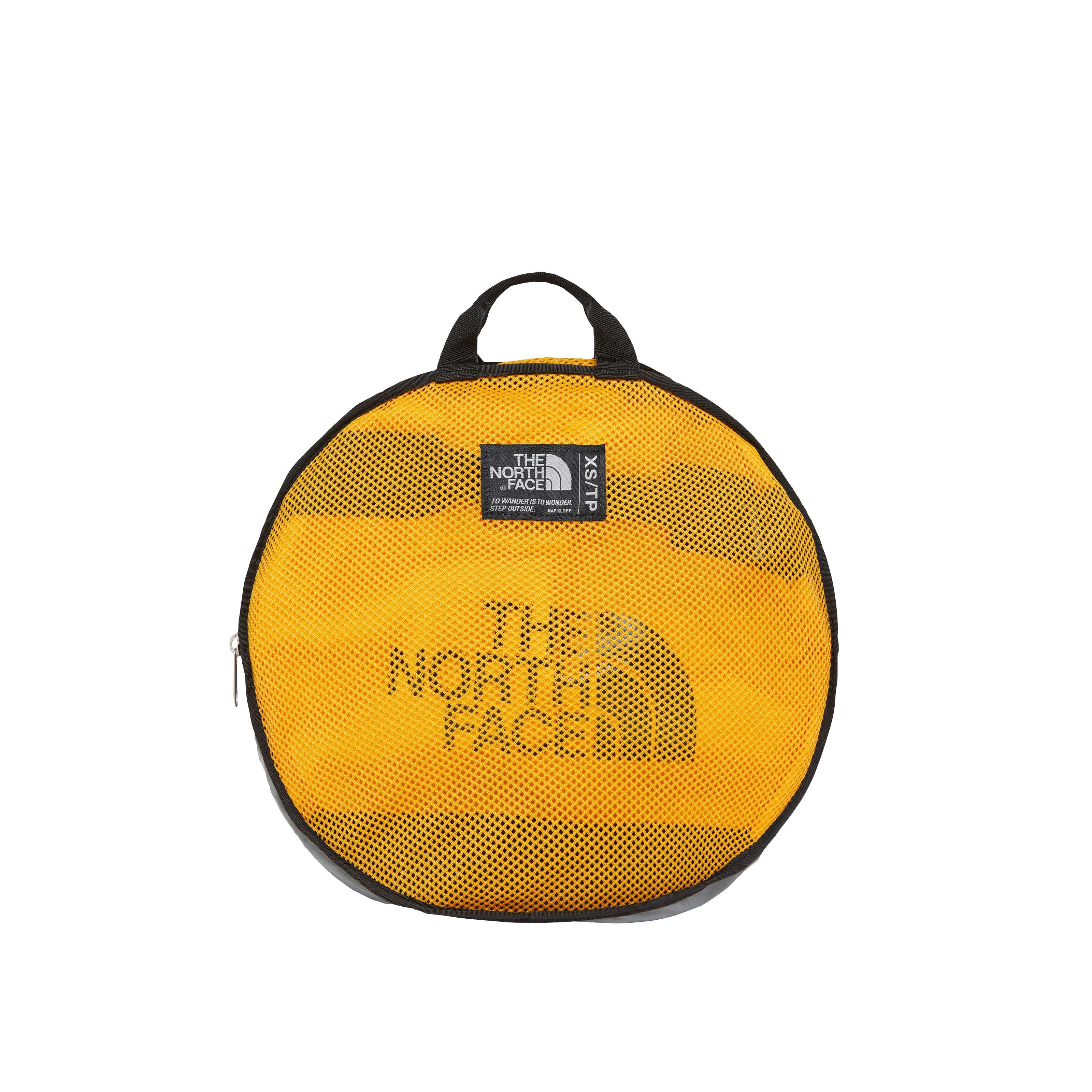 North face duffel on sale bag small yellow