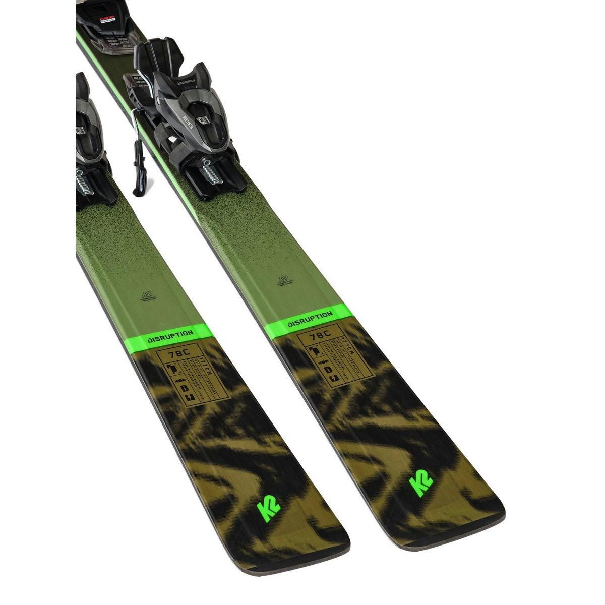 K2 Men's Disruption 78C Skis + M3 11 Bindings - Green
